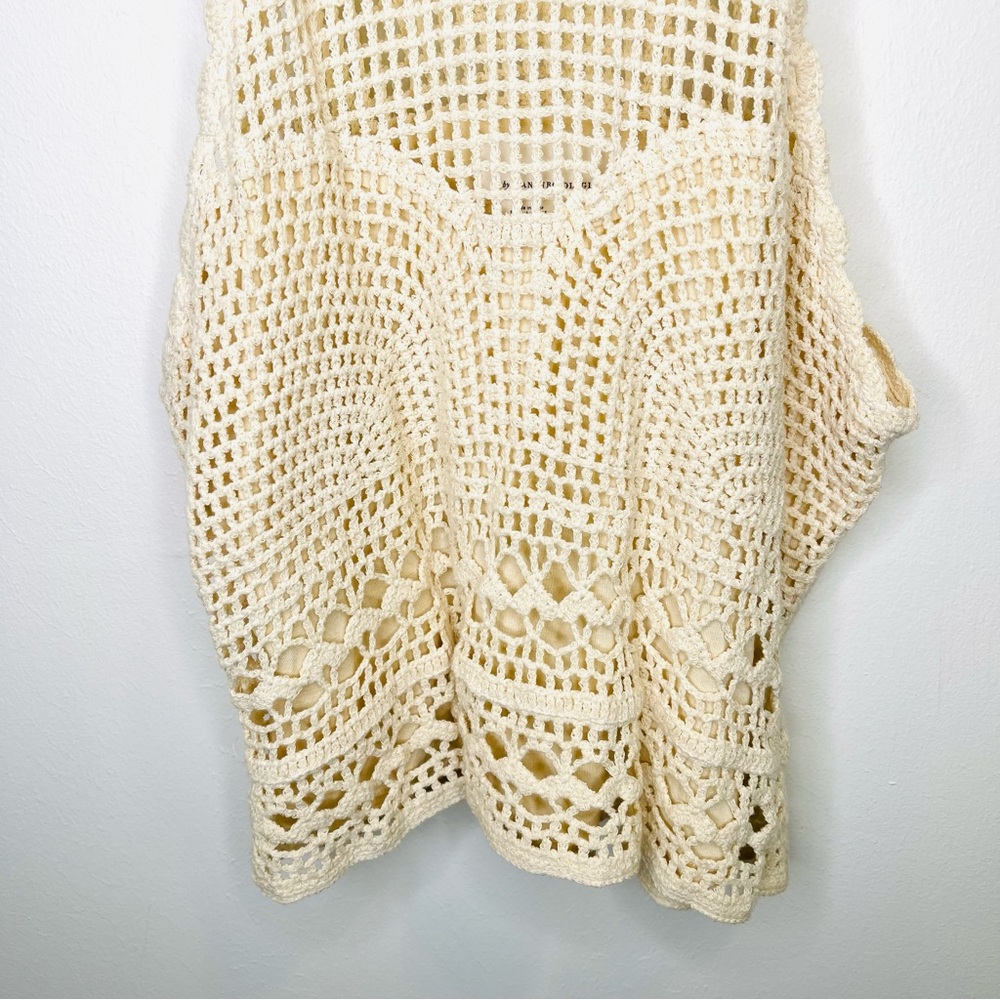 Anthropologie Crochet Halter Sweater Tank Top Cream Color Size Medium - Picture 8 of 12